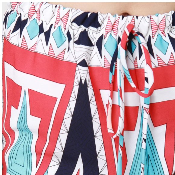 BLACK BEAD Women's Multicolor Palazzo W/ Inner Shorts Wide Leg Pants Size Medium - Picture 4 of 14